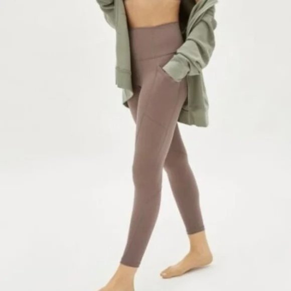 Everlane The Perform Pocket Legging Mink Taupe Brown Tan - Picture 1 of 10